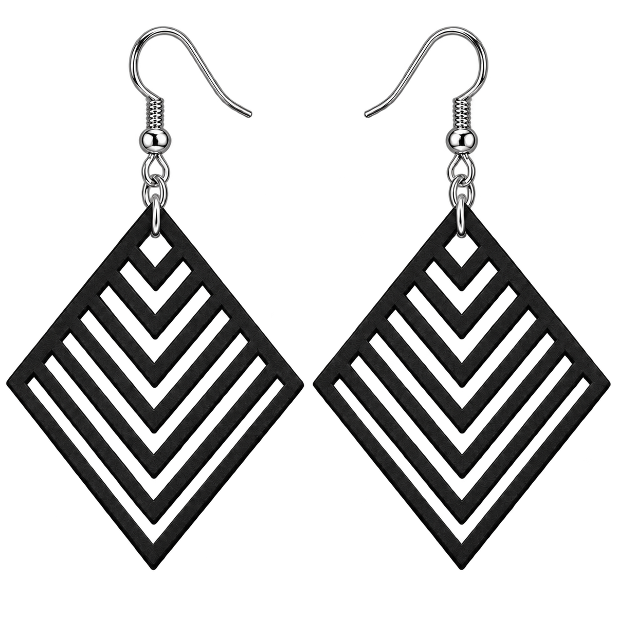 Geometric Diamond Drop Earrings